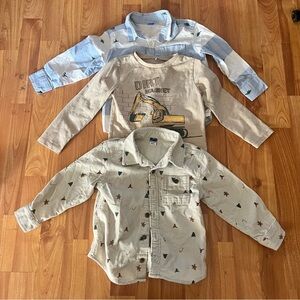 Old Navy Kids Button Down Shirts - Blue, Beige, Cream